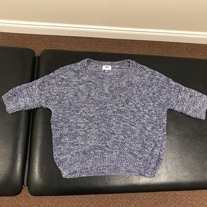Blue cropped knit sweater